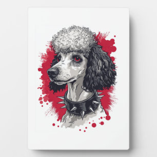 Goth Pudel � Dunkle Ästhetik-Hund Fotoplatte