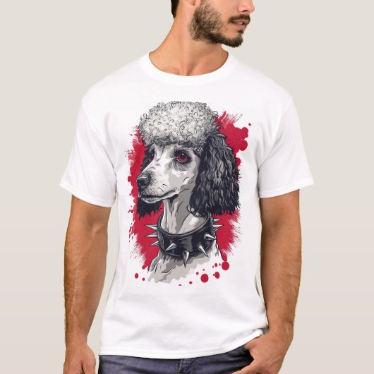 Goth Pudel � Dunkle Ästhetik Hund T-Shirt (Vorderseite)