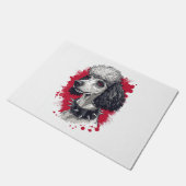 Goth Pudel – Dunkler ästhetischer Hund Fußmatte (Schrägansicht)
