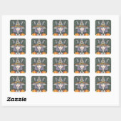 GOTH PUMPKIN WITCH HALLOWEEN STICKERS SHEET Squ (Blatt)
