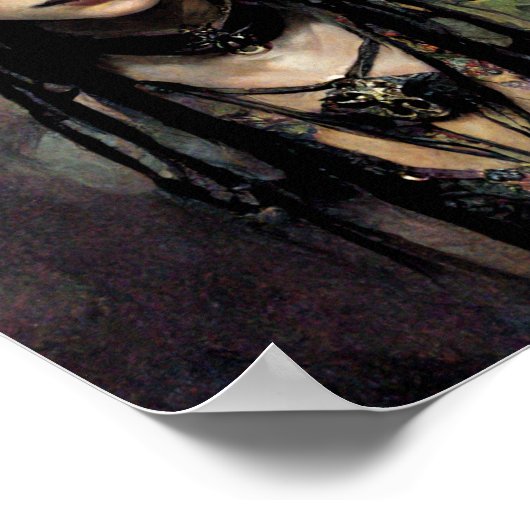 Goth Punk Elf 2 Fantasy Art Poster (Ecke)