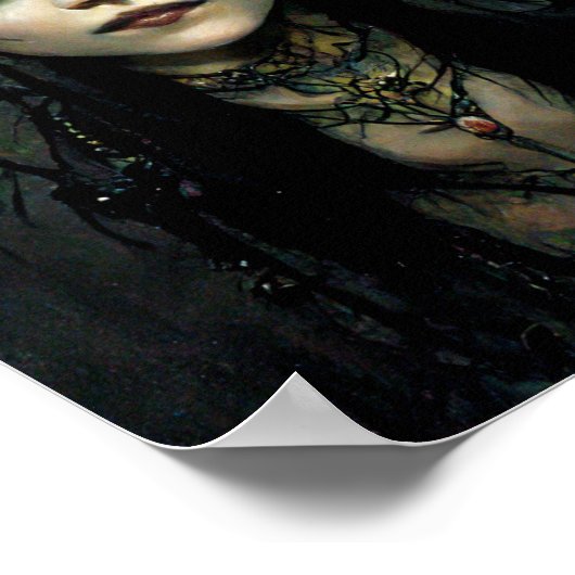 Goth Punk Elf 3 Fantasy Art Poster (Ecke)