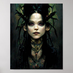 Goth Punk Elf 3 Fantasy Art Poster