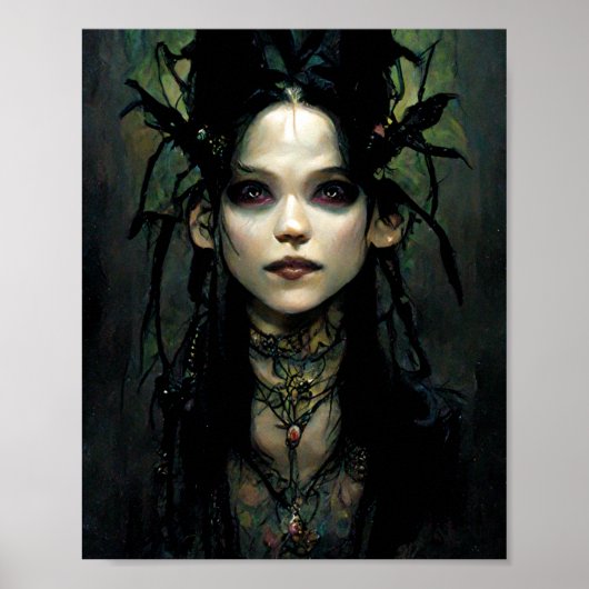 Goth Punk Elf 3 Fantasy Art Poster (Vorne)