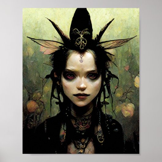 Goth Punk Elf Fantasy Art Poster (Vorne)