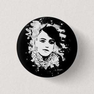 Goth Punk Girl Button
