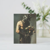 Goth Punk Rock Romeo mit Rose Postkarte (Stehend Vorderseite)
