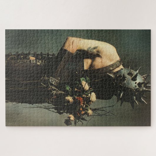 Goth Punk Rock Romeo mit Rose Puzzle (Horizontal)