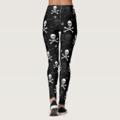Goth Punk Rock Style Skull Pattern Leggings (Rückseite)