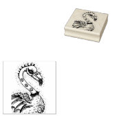 GOTH PUNK ROCKER FLAMINGO, SKULLS, SPIKED HAAR GUMMISTEMPEL (Stempel)