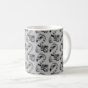 GOTH PUNK ROCKER FLAMINGO, SKULLS, SPIKED HAAR KAFFEETASSE