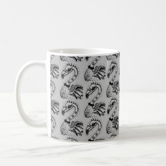 GOTH PUNK ROCKER FLAMINGO, SKULLS, SPIKED HAAR KAFFEETASSE (Links)