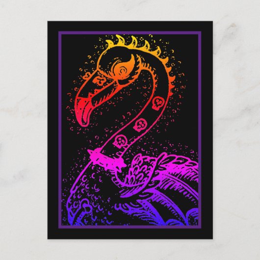 GOTH PUNK ROCKER FLAMINGO, SKULLS, SPIKED HAAR POSTKARTE (Vorderseite)