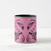 GOTH PUNK ROCKER FLAMINGO, SKULLS, SPIKED HAAR TASSE (Zentrum)