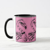 GOTH PUNK ROCKER FLAMINGO, SKULLS, SPIKED HAAR TASSE (Links)