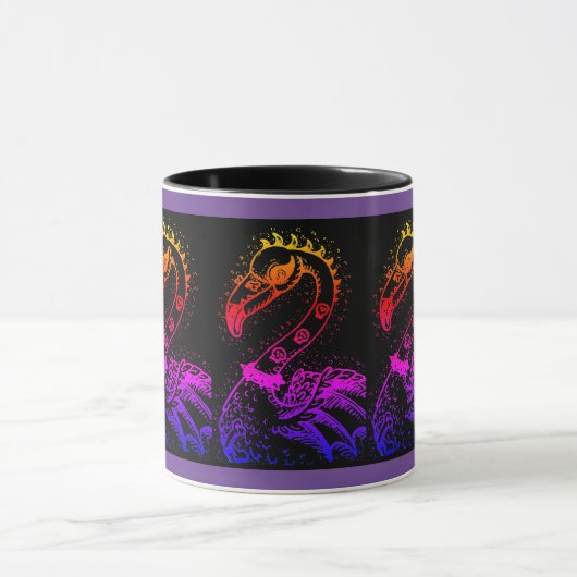 GOTH PUNK ROCKER FLAMINGO, SKULLS, SPIKED HAAR TASSE (Zentrum)