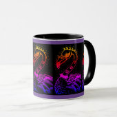 GOTH PUNK ROCKER FLAMINGO, SKULLS, SPIKED HAAR TASSE (VorderseiteRechts)