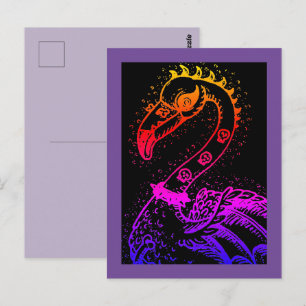GOTH-PUNK-ROCKER-FLAMINGO, TOTENKÖPFE, STACHELHAAR POSTKARTE