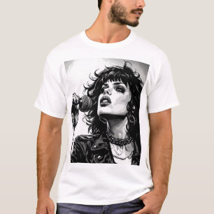 Goth-Punk-Sängerin 50er Grafik Retro-Comics SW T-Shirt