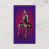 Goth Punkphantasie-rauchender Vampirs-FrauPinup Visitenkarte (Rückseite)