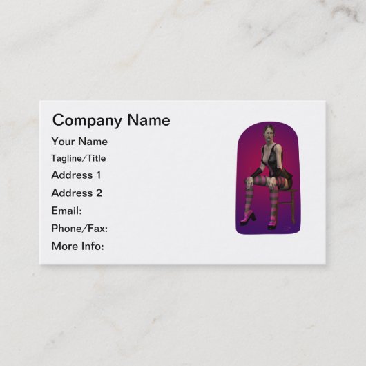 Goth Punkphantasie-rauchender Vampirs-FrauPinup Visitenkarte (Vorderseite)