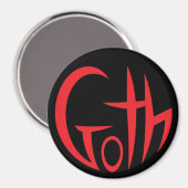 Goth (Punkted Lettering) (rot) Magnet (Vorderseite/Rückseite)