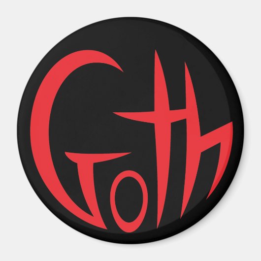 Goth (Punkted Lettering) (rot) Magnet (Vorne)