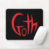 Goth (Punkted Lettering) (rot) Mousepad (Mit Mouse)