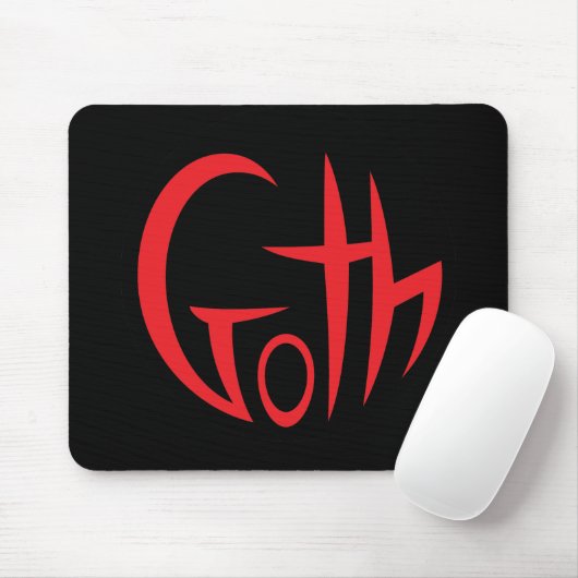 Goth (Punkted Lettering) (rot) Mousepad (Mit Mouse)