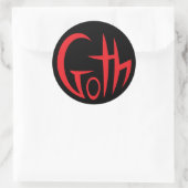Goth (Punkted Lettering) (rot) Runder Aufkleber (Tasche)