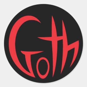 Goth (Punkted Lettering) (rot) Runder Aufkleber