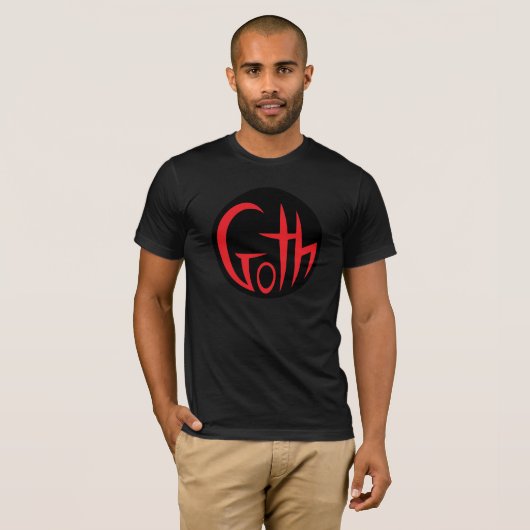 Goth (Punkted Lettering) (rot) T-Shirt (Vorne ganz)