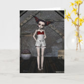 Goth Puppen-Sturm - Gruß-Karte Karte (Gelbe Blume)