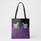 Goth purpur Herz mit Engelsflügeln Tasche (Vorderseite)