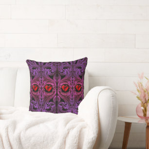 Goth purpur Ornamente mit Herz Kissen