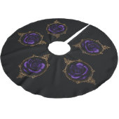 Goth Purpurrose Polyester Weihnachtsbaumdecke (Schrägansicht)