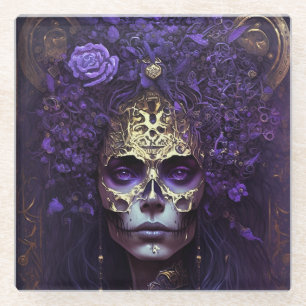Goth Queen Fantasy Art Glass Untersetzer