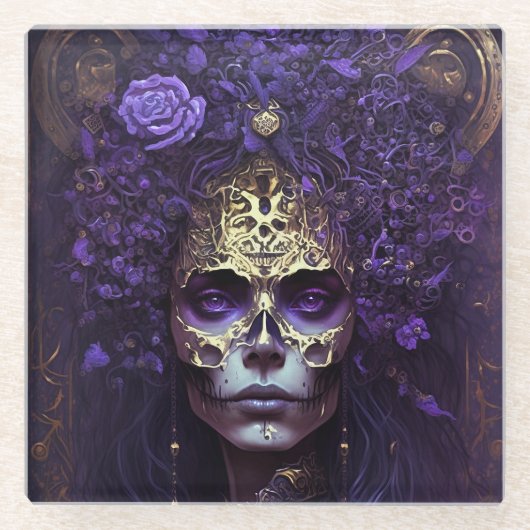 Goth Queen Fantasy Art Glass Untersetzer (Vorderseite)