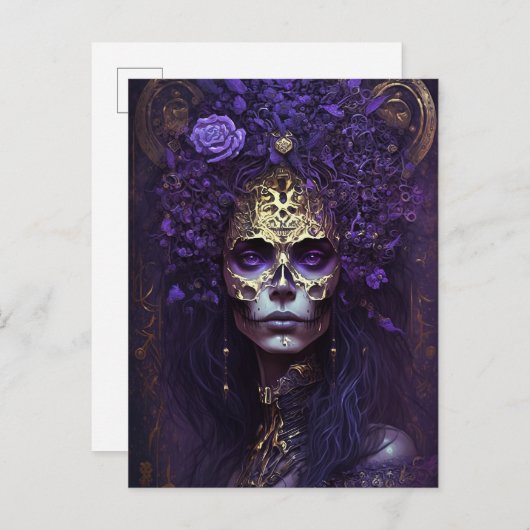 Goth Queen Fantasy Art Postcard Postkarte (Vorne/Hinten)