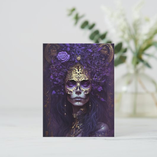 Goth Queen Fantasy Art Postcard Postkarte (Stehend Vorderseite)