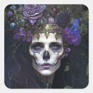 Goth Queen Fantasy Art Quadratischer Aufkleber