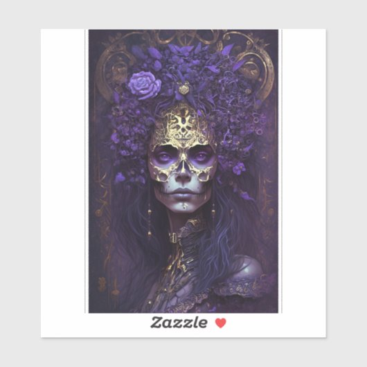 Goth Queen Fantasy Art Sticker (Blatt)