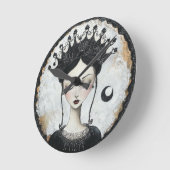 Goth Queen Runde Wanduhr (Winkel)