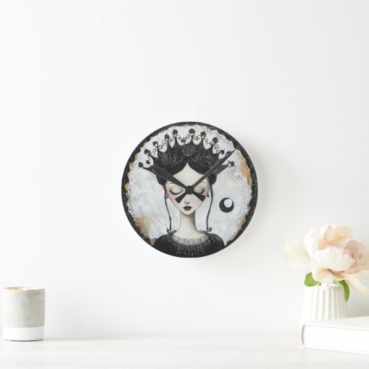 Goth Queen Runde Wanduhr (Zuhause)