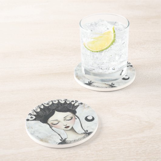 Goth Queen Sandstone Getränkeuntersetzer (Seite)