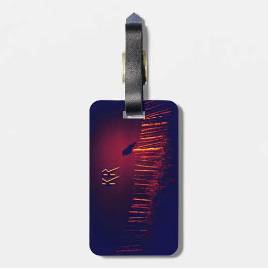 Goth Quoth the Raven Under Midnight Sky, Monogramm Gepäckanhänger (Rückseite vertikal)