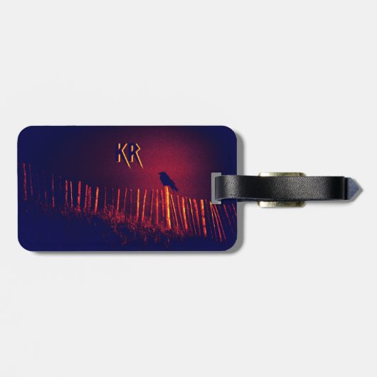 Goth Quoth the Raven Under Midnight Sky, Monogramm Gepäckanhänger (Rückseite horizontal)