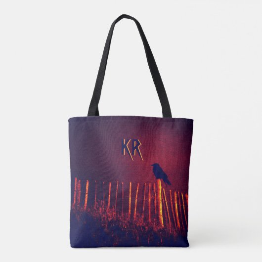 Goth Quoth the Raven Under Midnight Sky, Monogramm Tasche (Rückseite)