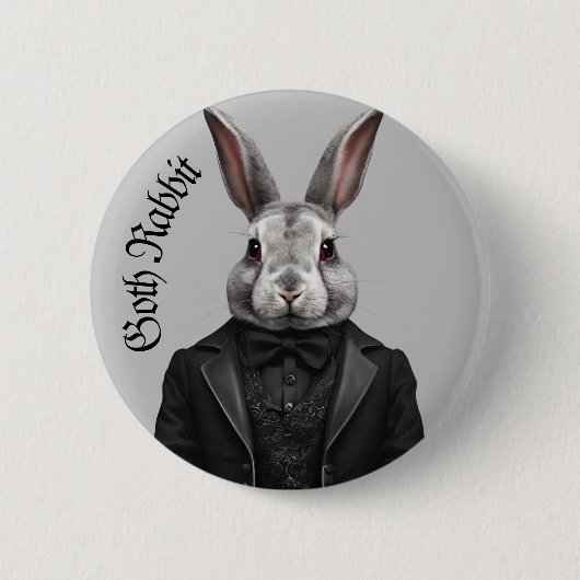 Goth Rabbit Gothic grunge Witchy Button (Vorderseite)