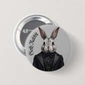 Goth Rabbit Gothic grunge Witchy Button (Vorne & Hinten)